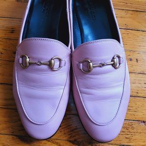 Gucci pink Brixton loafers